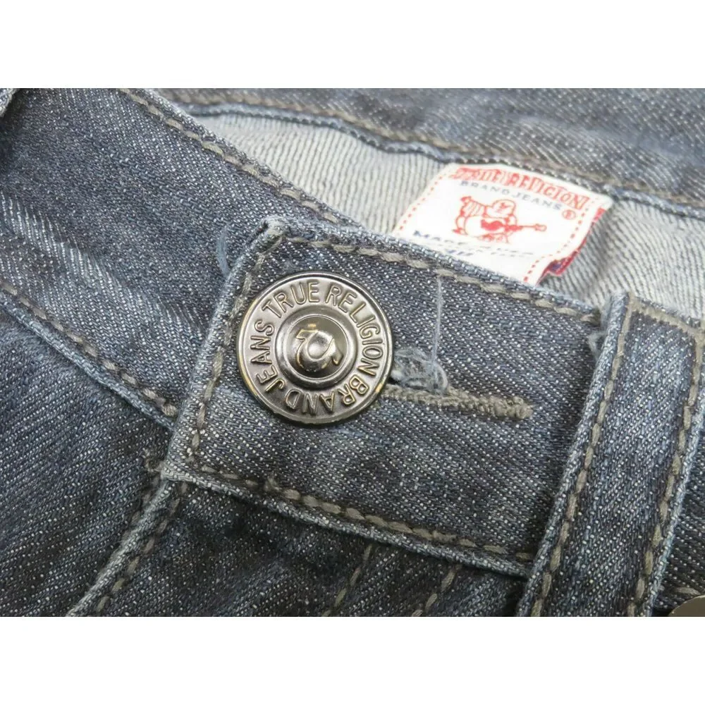 Mens‎ True Religion Jeans Dark Blue Size 38 Cotton USA Rainbow Billy Flap Pocket